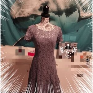 Lavender lace overlay dress with sequins